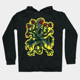 Zombie Hydra Flaming Glow Design Hoodie